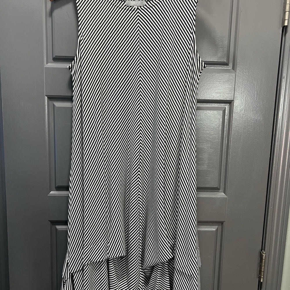 Habitat Striped Monochrome High Low Dress